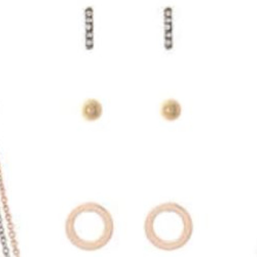 NWT Necklace Earrings Double Circle Jewelry set - Picture 4 of 4